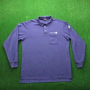 AT&T Polo Shirt Mens XL Blue Rethink Possible Employee Uniform Long Sleeve